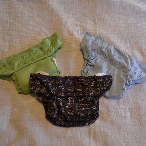 Set of 3 assorted Bum Genius Freetime cloth diapers